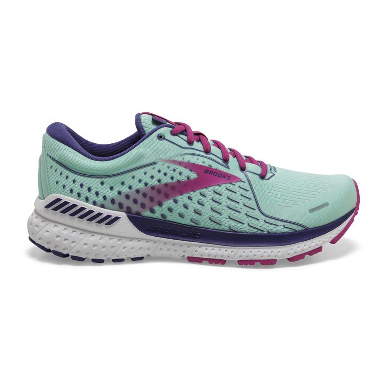 Brooks ADRENALINE GTS 21 Road Running Shoes Womens Online - PaleTurquoise/Yucca/Navy Blue/Fuchsia (O